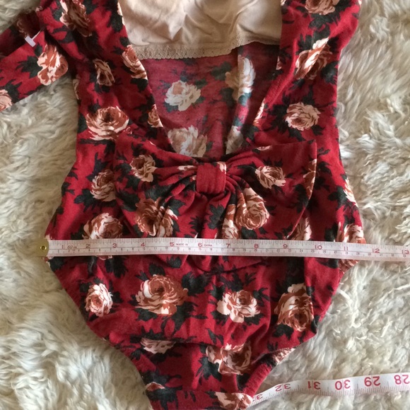 SUGAR Japanese vintage rose  print swim suit - Picture 4 of 7